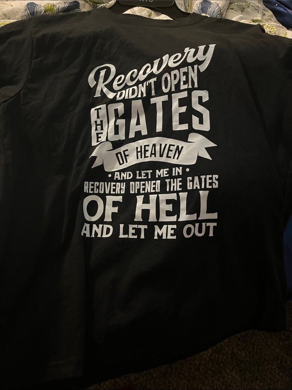 Graphic Tee with White Typography on Black